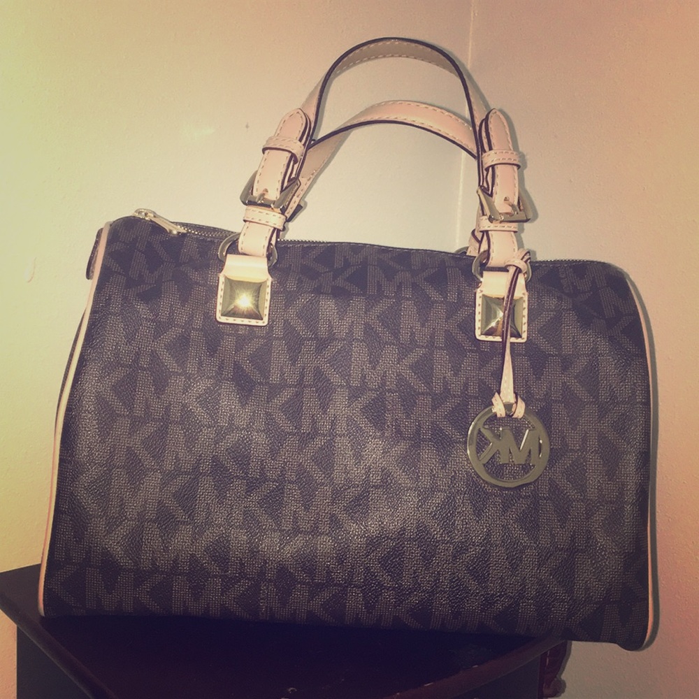 MICHAEL KORS Signature Brown Large Satchel